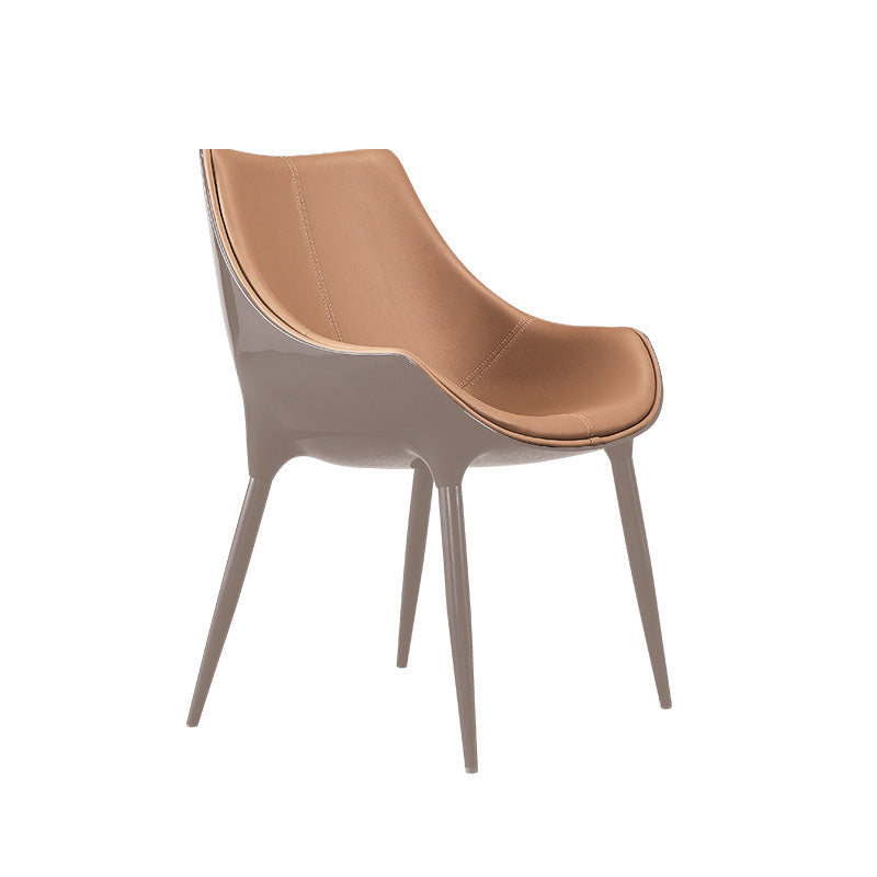 Indoor moderne stijl zijstoel Solid Back Metal gestoffeerde eetkamerstoel (set van 2)