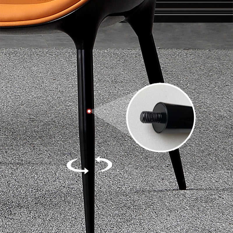 Indoor moderne stijl zijstoel Solid Back Metal gestoffeerde eetkamerstoel (set van 2)