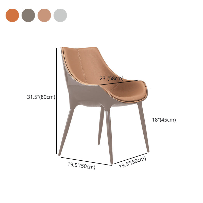 Indoor moderne stijl zijstoel Solid Back Metal gestoffeerde eetkamerstoel (set van 2)