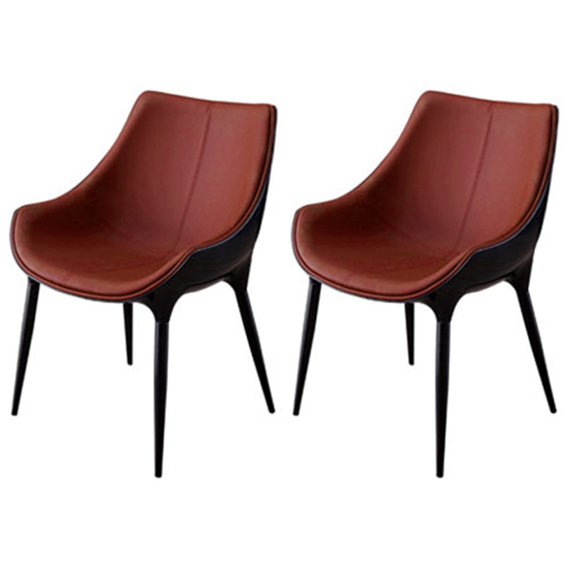 Silla auxiliar para el hogar de estilo moderno, silla de comedor tapizada de metal con respaldo sólido (juego de 2)