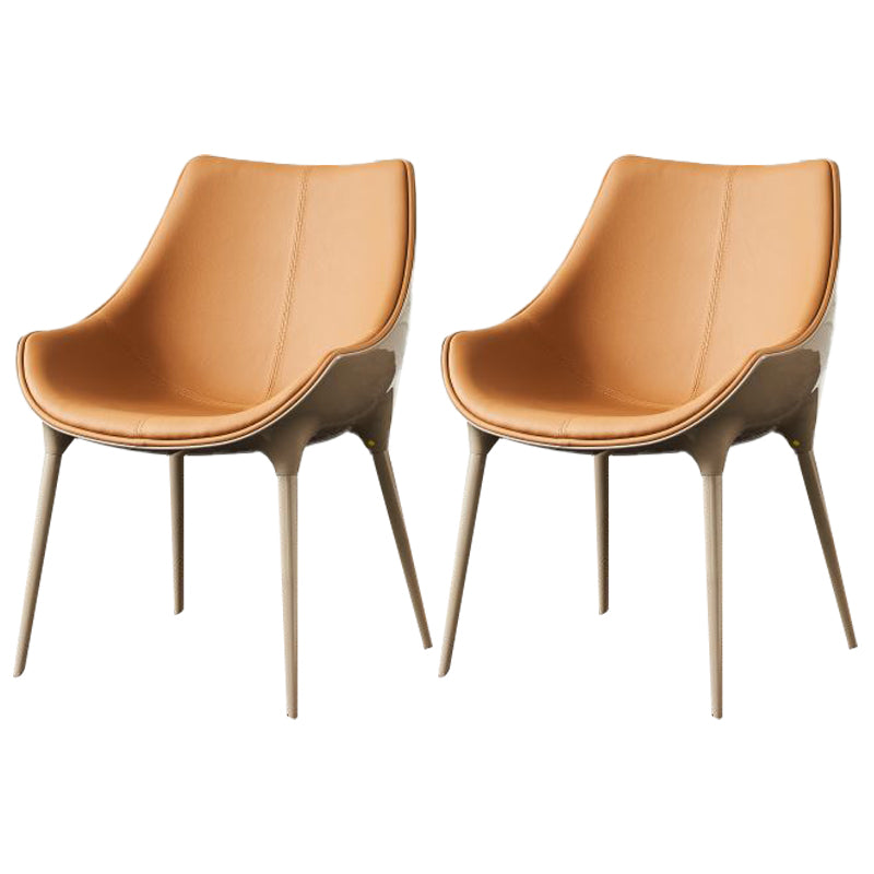 Silla auxiliar para el hogar de estilo moderno, silla de comedor tapizada de metal con respaldo sólido (juego de 2)