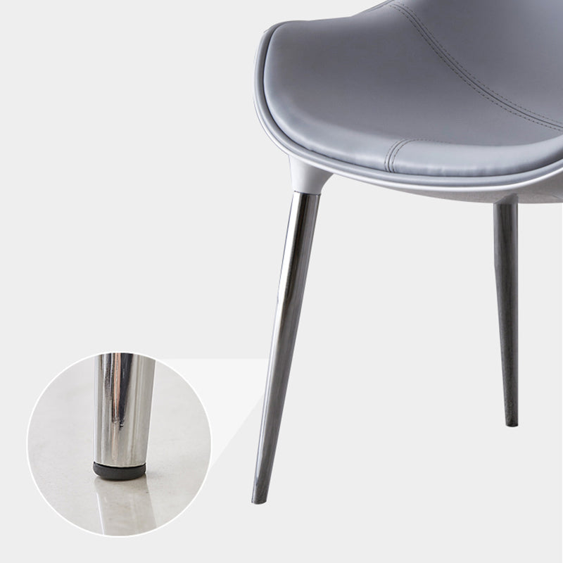 Silla auxiliar para el hogar de estilo moderno, silla de comedor tapizada de metal con respaldo sólido (juego de 2)