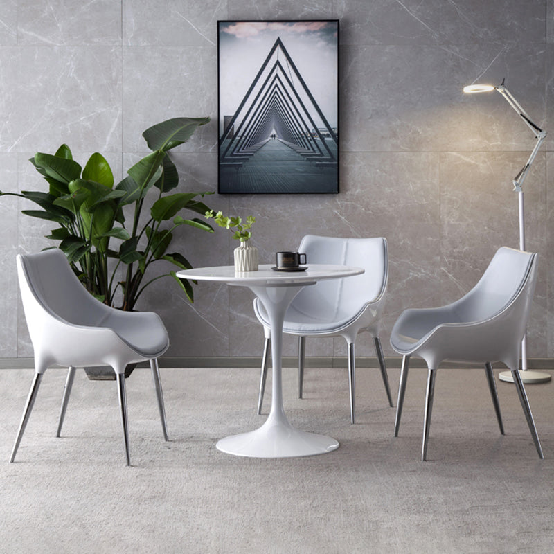 Silla auxiliar para el hogar de estilo moderno, silla de comedor tapizada de metal con respaldo sólido (juego de 2)