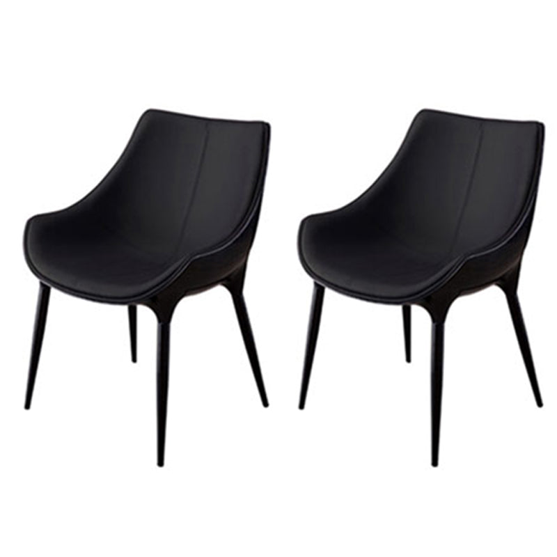 Silla auxiliar para el hogar de estilo moderno, silla de comedor tapizada de metal con respaldo sólido (juego de 2)