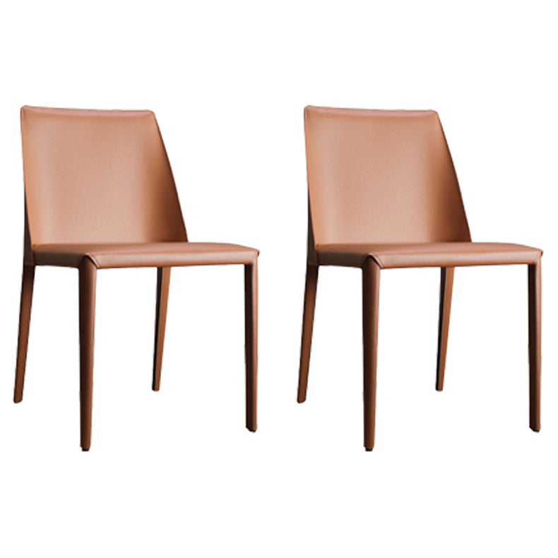 Silla auxiliar Parsons de cuero estilo diseñador con acabado mate (juego de 2)