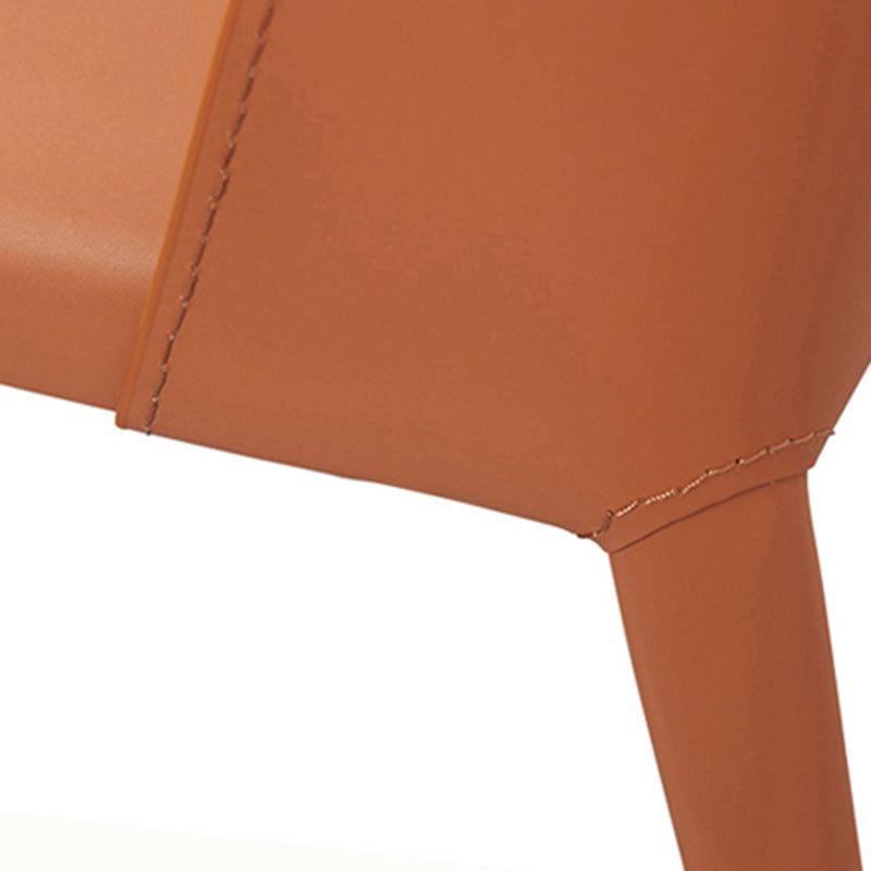 Silla auxiliar Parsons de cuero estilo diseñador con acabado mate (juego de 2)