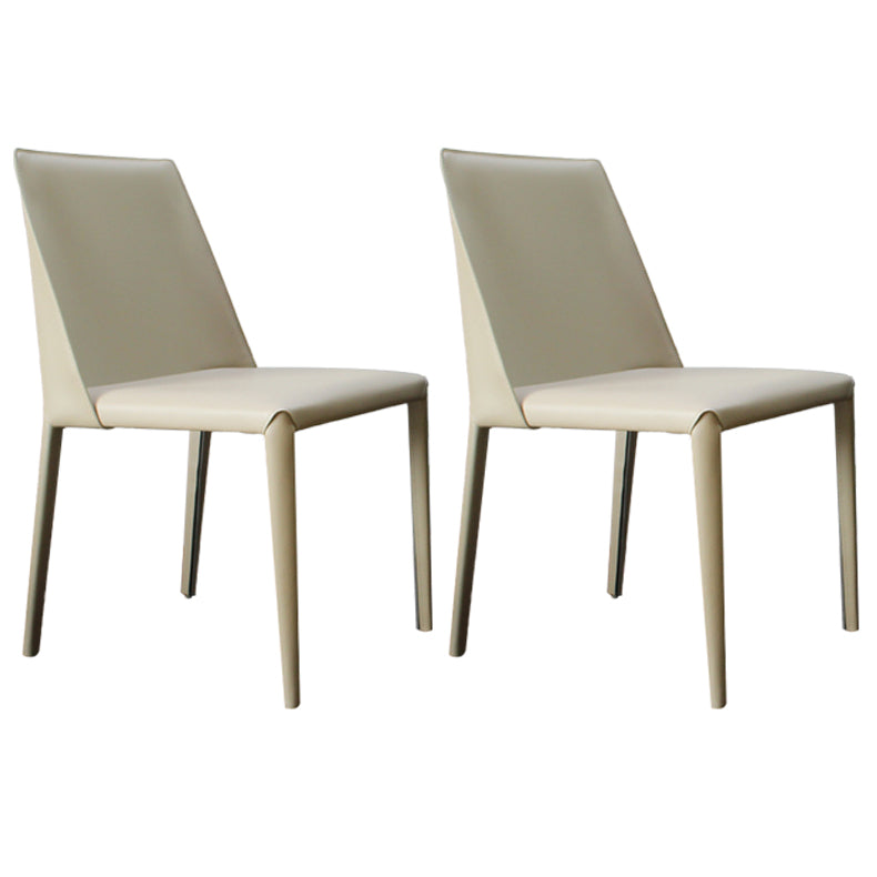 Silla auxiliar Parsons de cuero estilo diseñador con acabado mate (juego de 2)