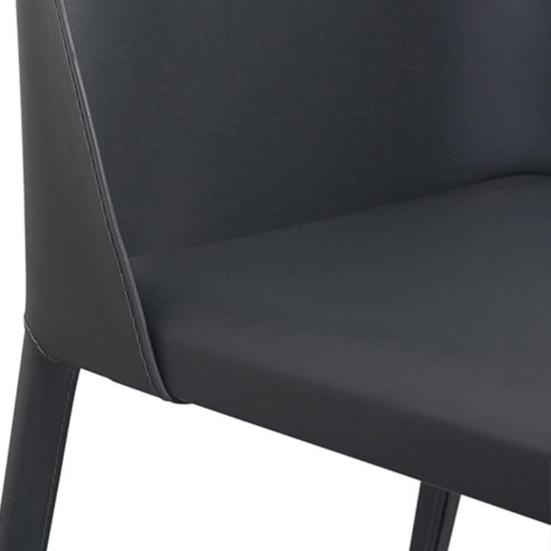 Silla auxiliar Parsons de cuero estilo diseñador con acabado mate (juego de 2)