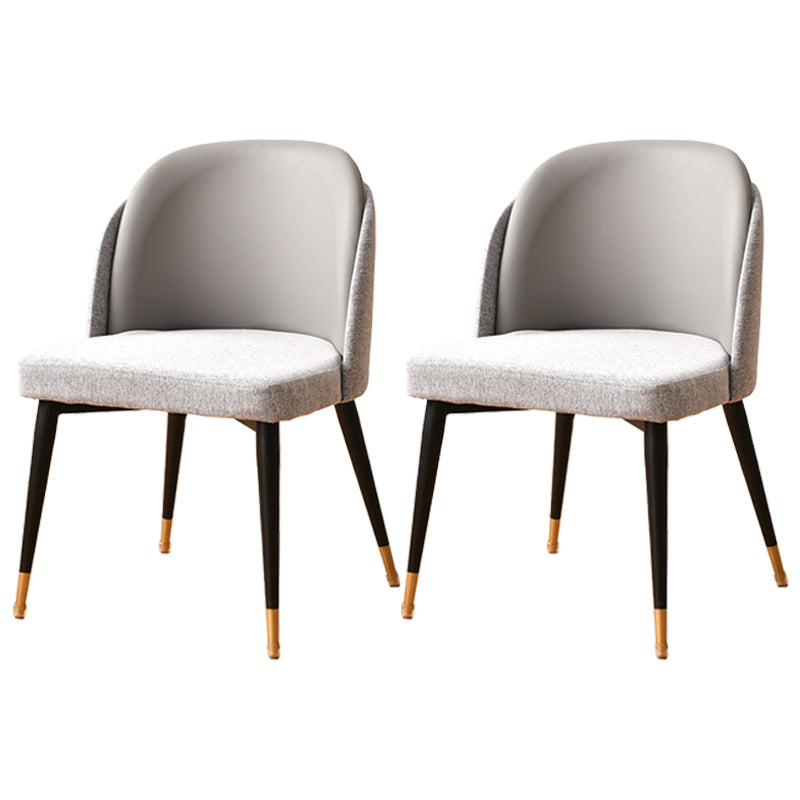 Silla de comedor de metal de estilo nórdico, silla tapizada de comedor de tela para uso doméstico