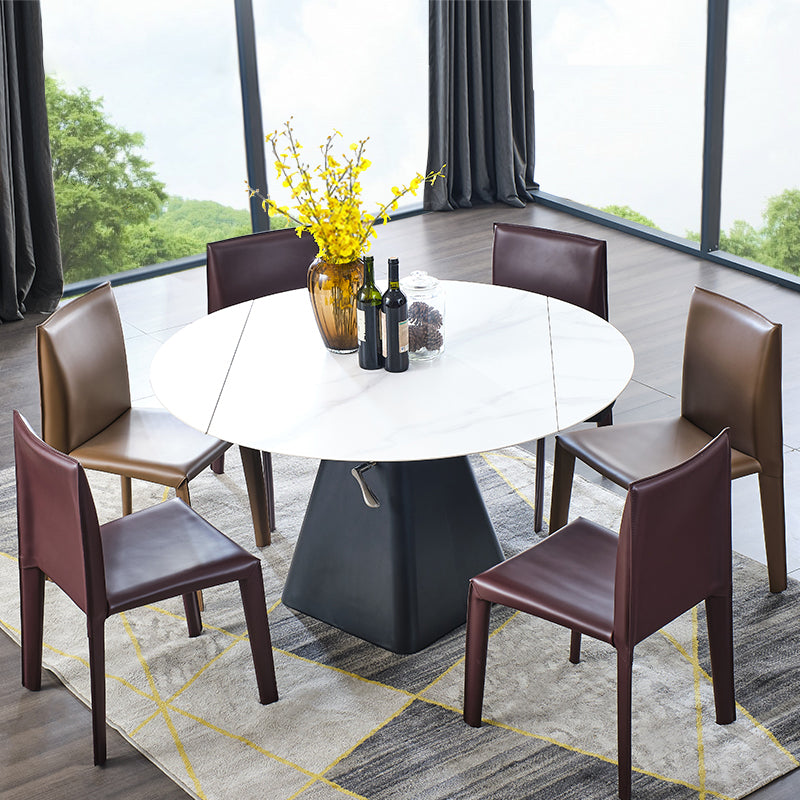 Modern Indoor-Outdoor Dining Room Chairs Dining Armless Leather Chairs (Set of 2)