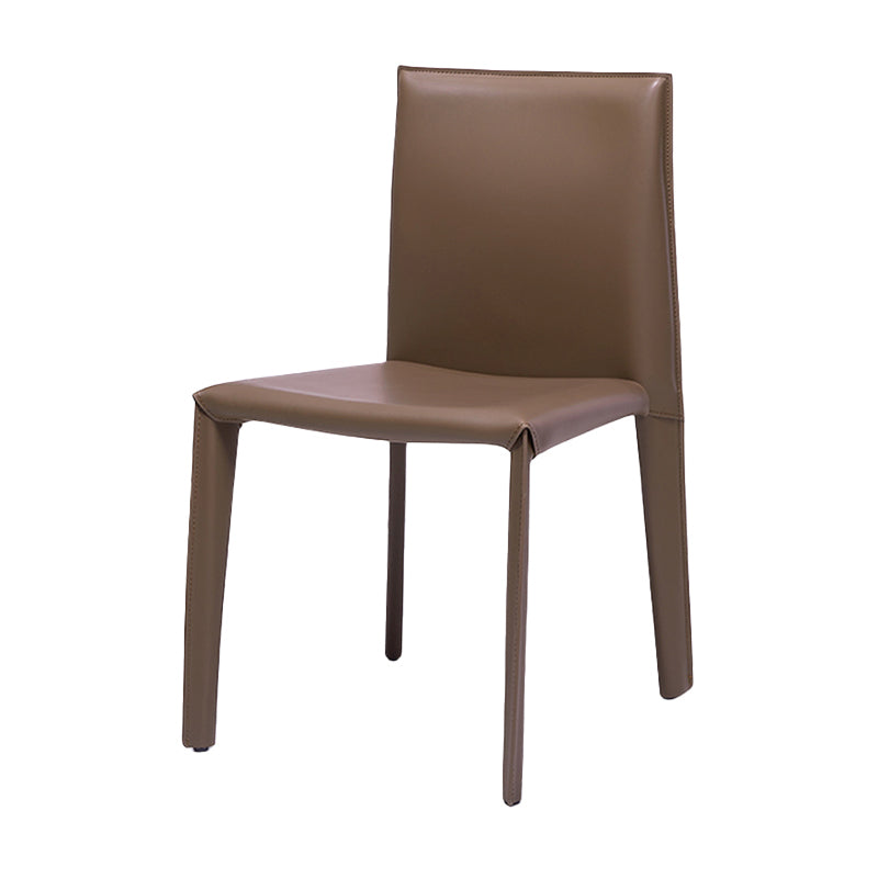 Modern Indoor-Outdoor Dining Room Chairs Dining Armless Leather Chairs (Set of 2)