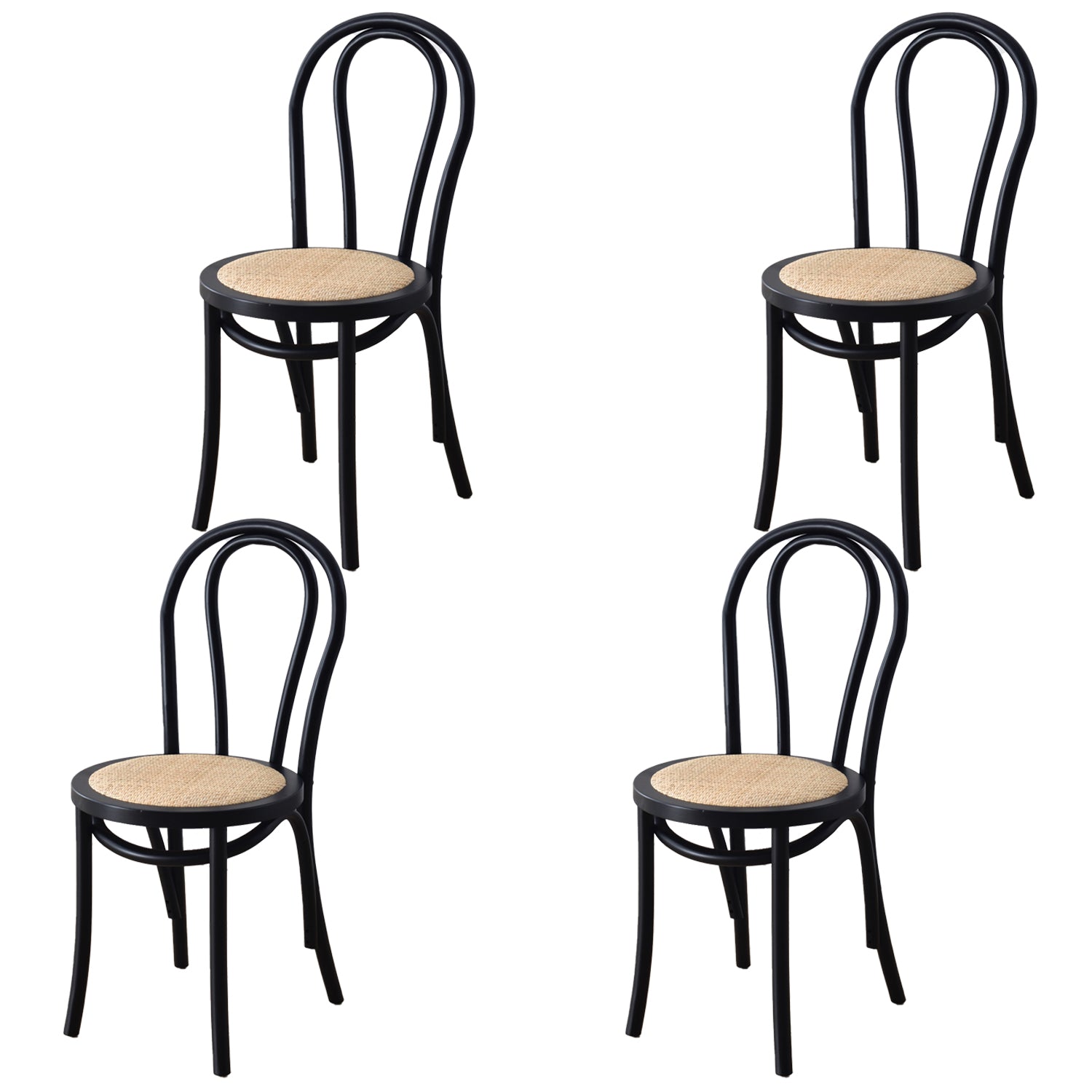 Tropische stijl hout dineren armloze stoel rattan patio eetstoel stoel