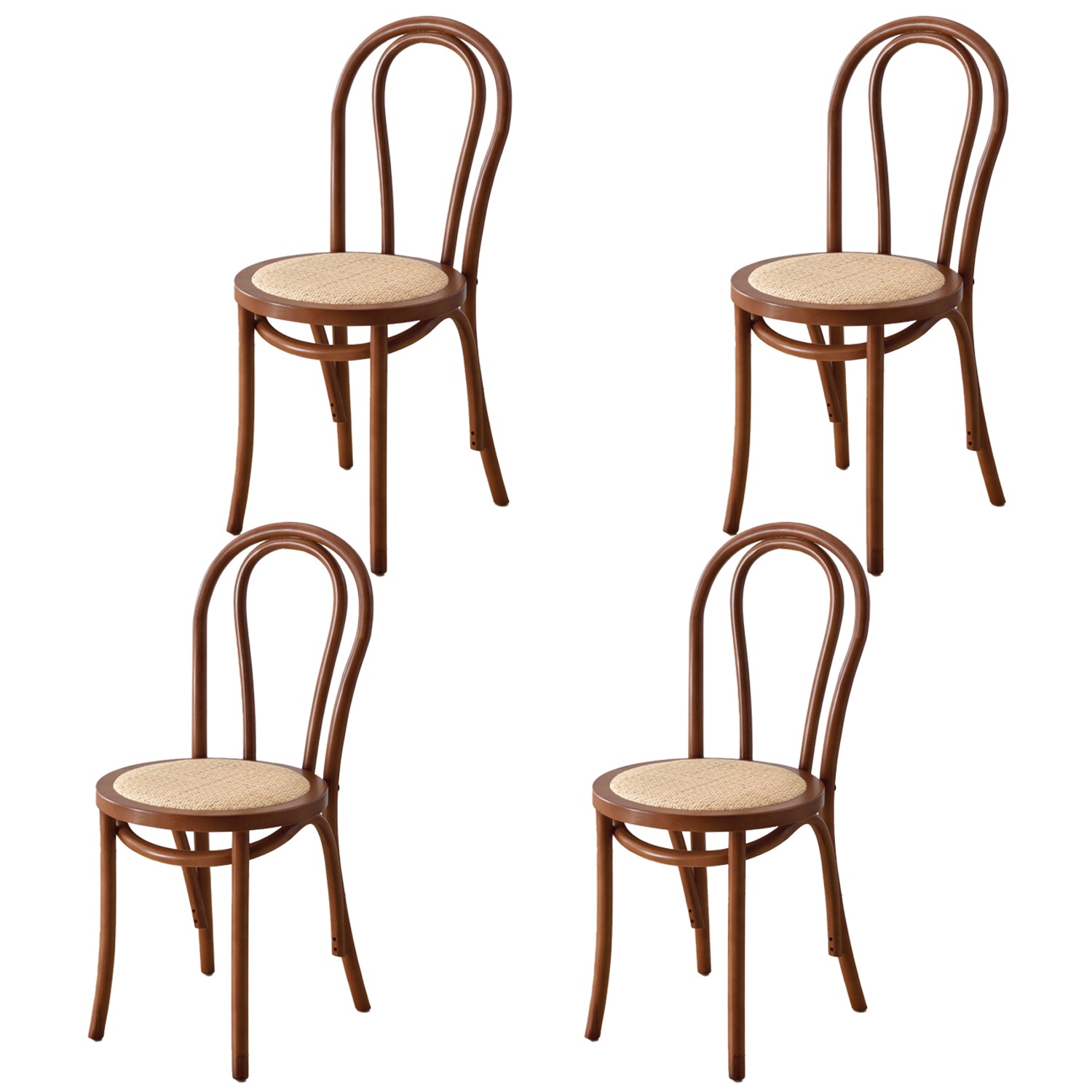 Tropische stijl hout dineren armloze stoel rattan patio eetstoel stoel