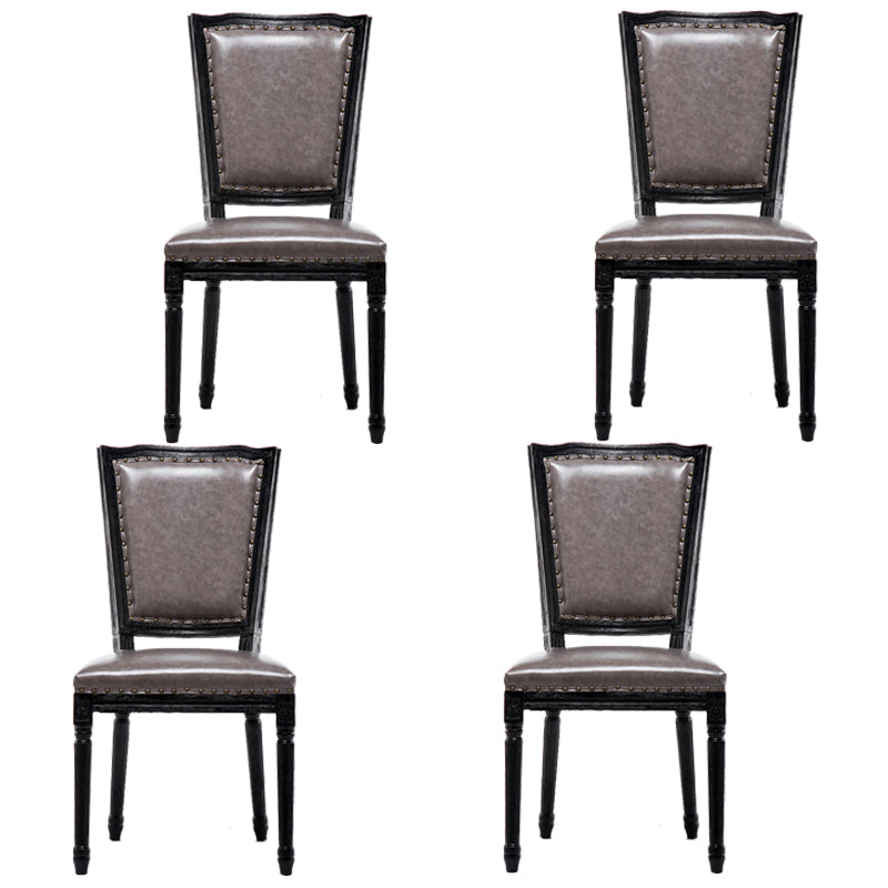 Silla sin brazos de comedor de madera tradicional, silla lateral de comedor con respaldo abierto para uso doméstico