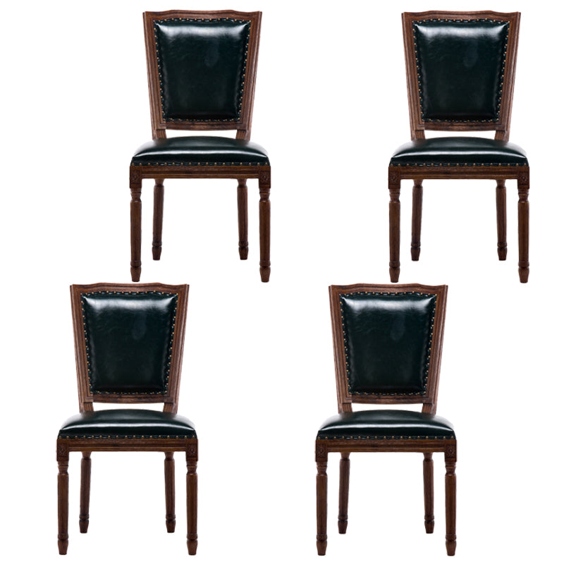 Silla sin brazos de comedor de madera tradicional, silla lateral de comedor con respaldo abierto para uso doméstico