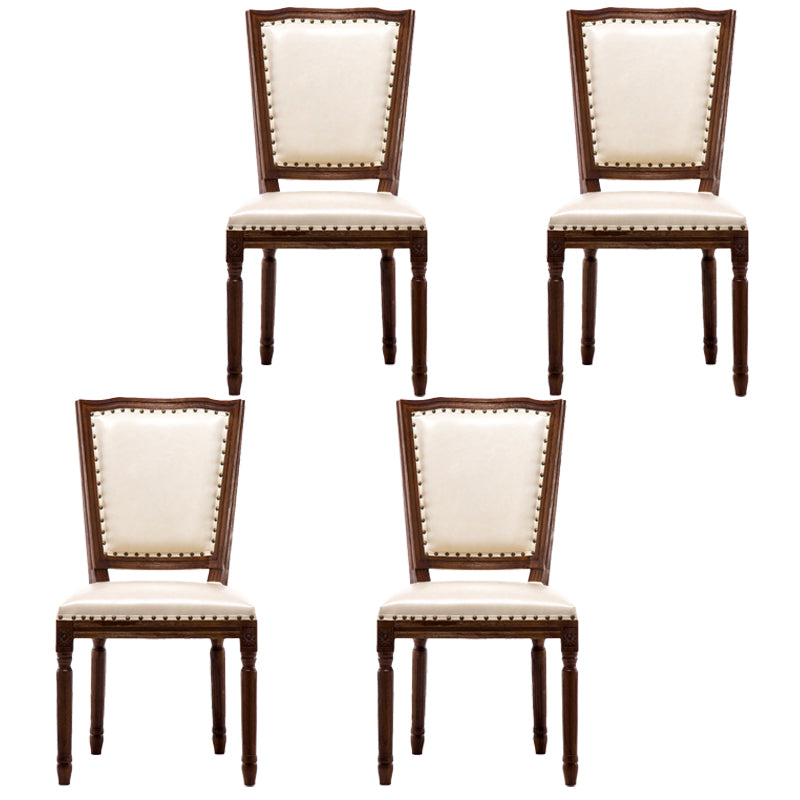Silla sin brazos de comedor de madera tradicional, silla lateral de comedor con respaldo abierto para uso doméstico