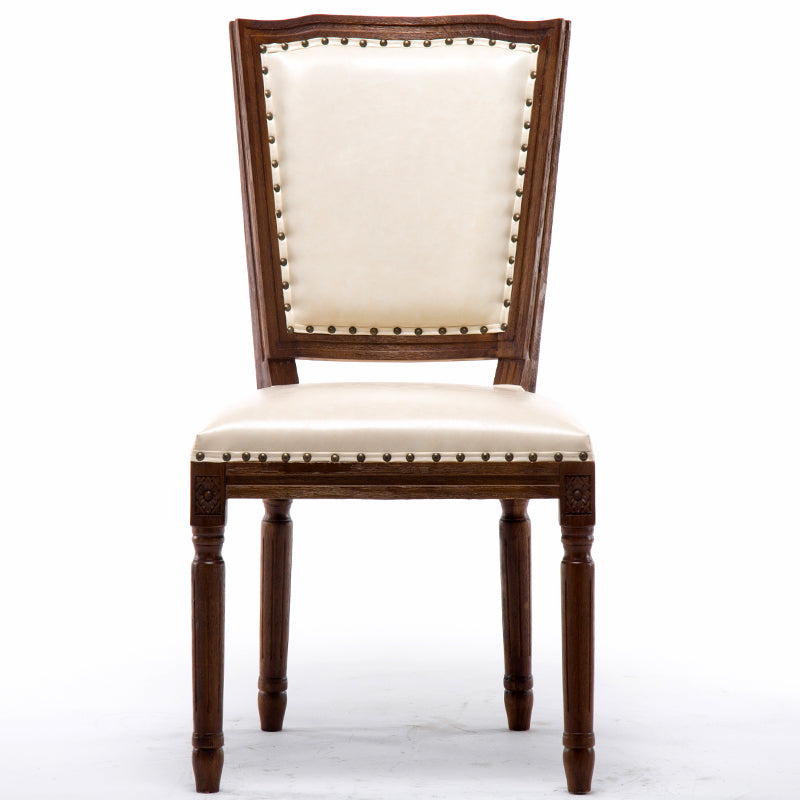 Silla sin brazos de comedor de madera tradicional, silla lateral de comedor con respaldo abierto para uso doméstico