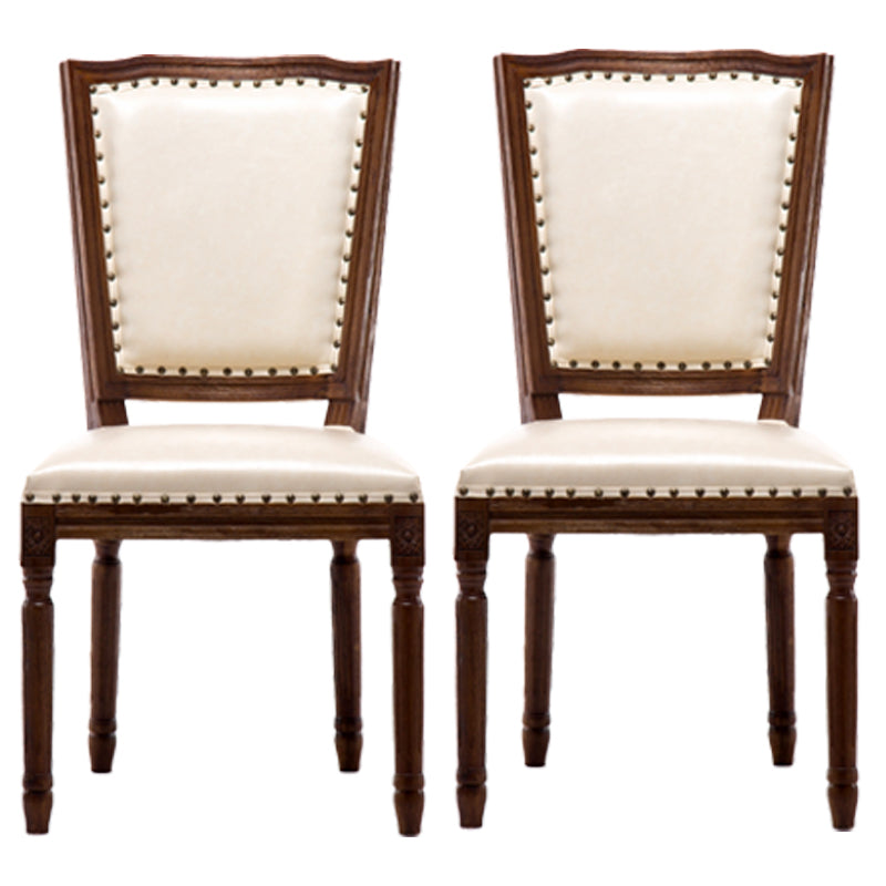 Silla sin brazos de comedor de madera tradicional, silla lateral de comedor con respaldo abierto para uso doméstico