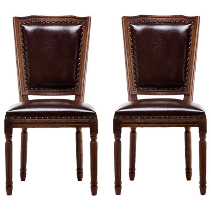 Silla sin brazos de comedor de madera tradicional, silla lateral de comedor con respaldo abierto para uso doméstico