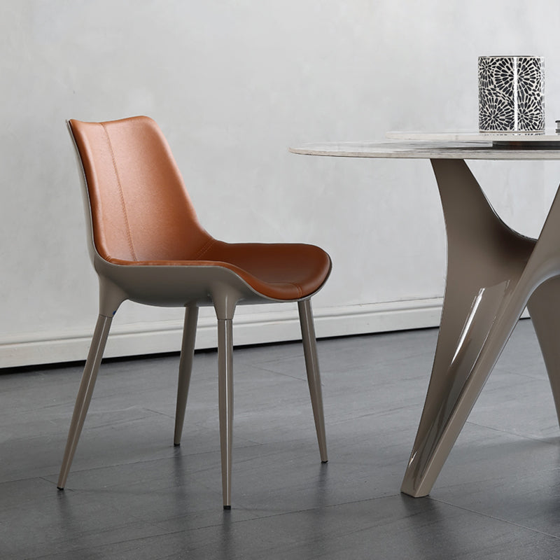 Silla de comedor de metal de cocina de estilo moderno que cena sillas laterales sin brazos