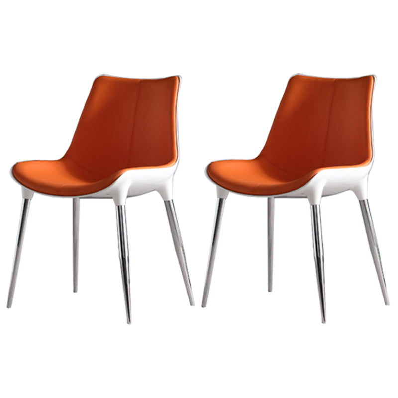 Silla de comedor de metal de cocina de estilo moderno que cena sillas laterales sin brazos