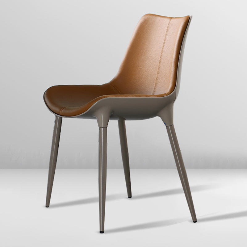 Silla de comedor de metal de cocina de estilo moderno que cena sillas laterales sin brazos