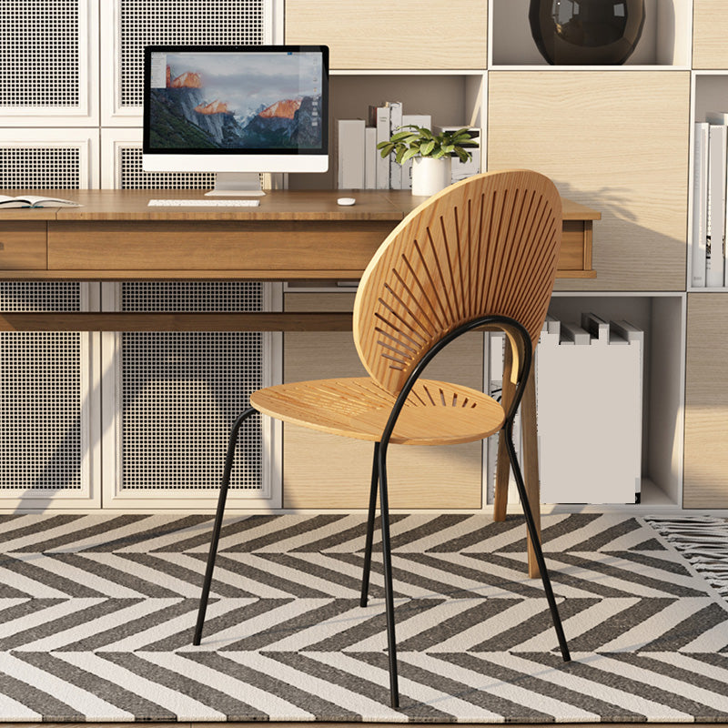 Silla lateral de comedor de estilo industrial, sillas de comedor con respaldo abierto de metal para cocina