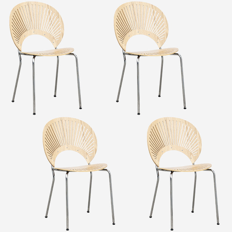 Silla lateral de comedor de estilo industrial, sillas de comedor con respaldo abierto de metal para cocina