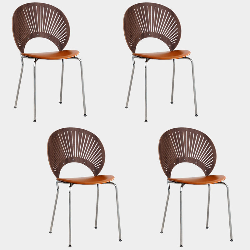 Silla lateral de comedor de estilo industrial, sillas de comedor con respaldo abierto de metal para cocina