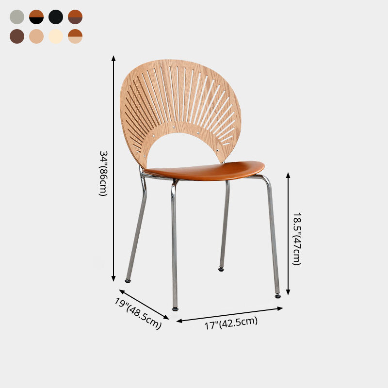 Silla lateral de comedor de estilo industrial, sillas de comedor con respaldo abierto de metal para cocina