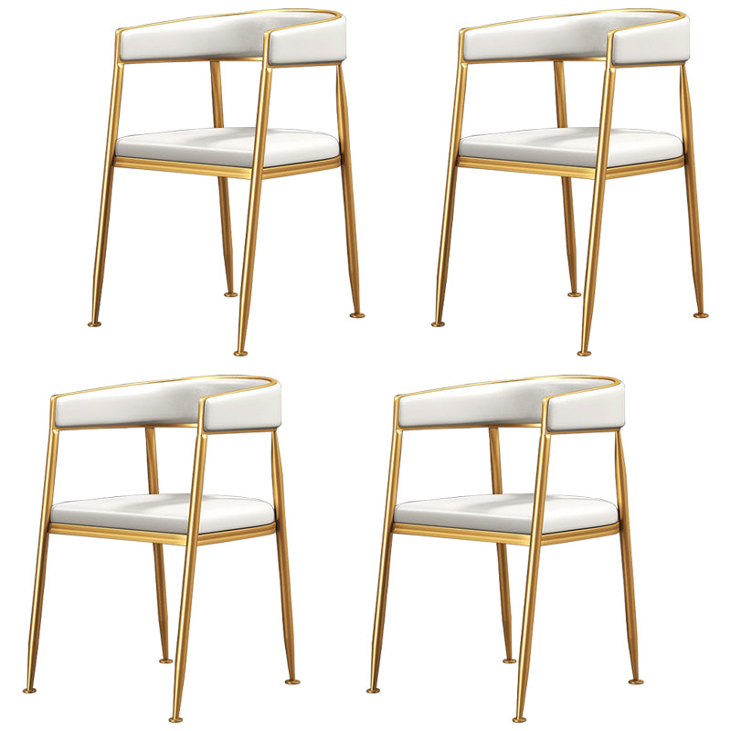 Silla lateral de comedor con respaldo abierto de estilo nórdico, tela de lino, silla sin brazos