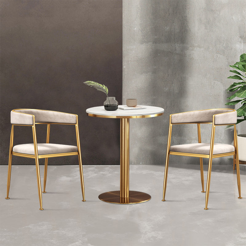 Silla lateral de comedor con respaldo abierto de estilo nórdico, tela de lino, silla sin brazos