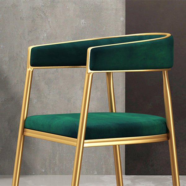Silla lateral de comedor con respaldo abierto de estilo nórdico, tela de lino, silla sin brazos
