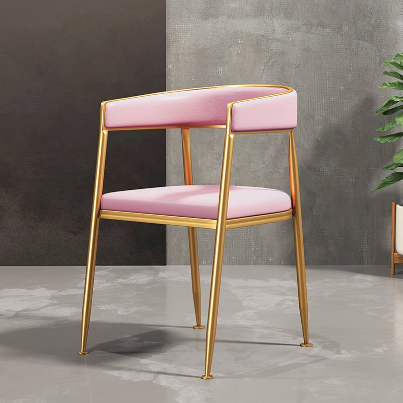 Silla lateral de comedor con respaldo abierto de estilo nórdico, tela de lino, silla sin brazos