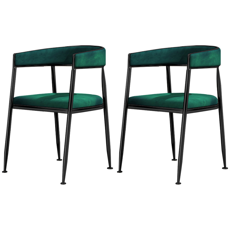 Silla lateral de comedor con respaldo abierto de estilo nórdico, tela de lino, silla sin brazos