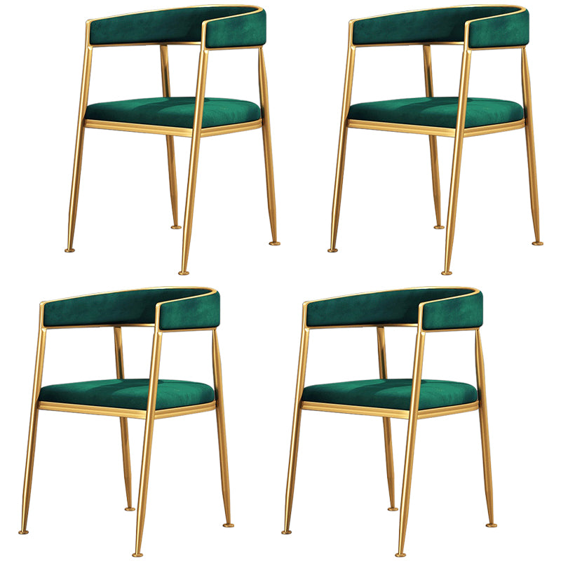 Silla lateral de comedor con respaldo abierto de estilo nórdico, tela de lino, silla sin brazos