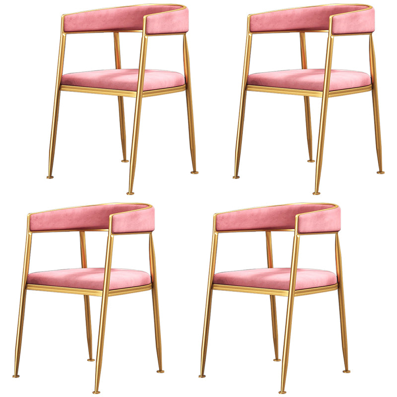 Silla lateral de comedor con respaldo abierto de estilo nórdico, tela de lino, silla sin brazos