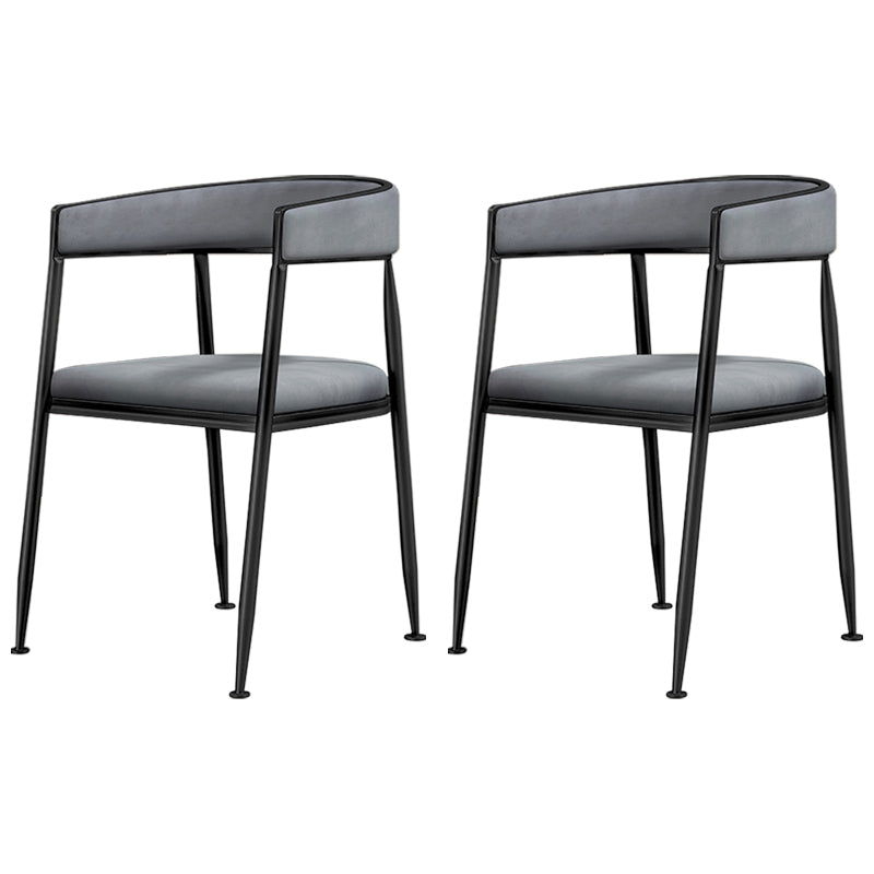 Silla lateral de comedor con respaldo abierto de estilo nórdico, tela de lino, silla sin brazos