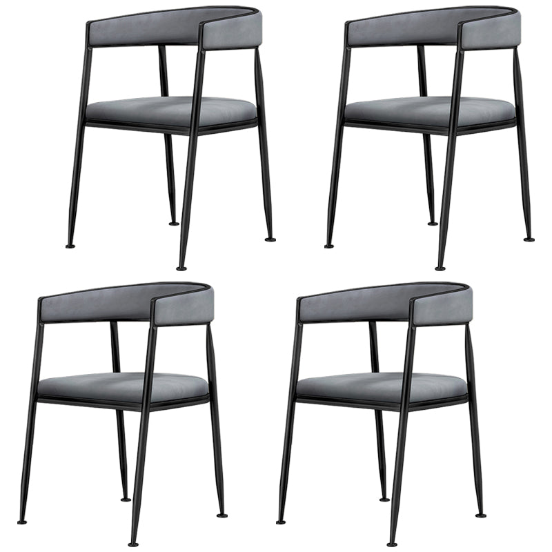 Silla lateral de comedor con respaldo abierto de estilo nórdico, tela de lino, silla sin brazos