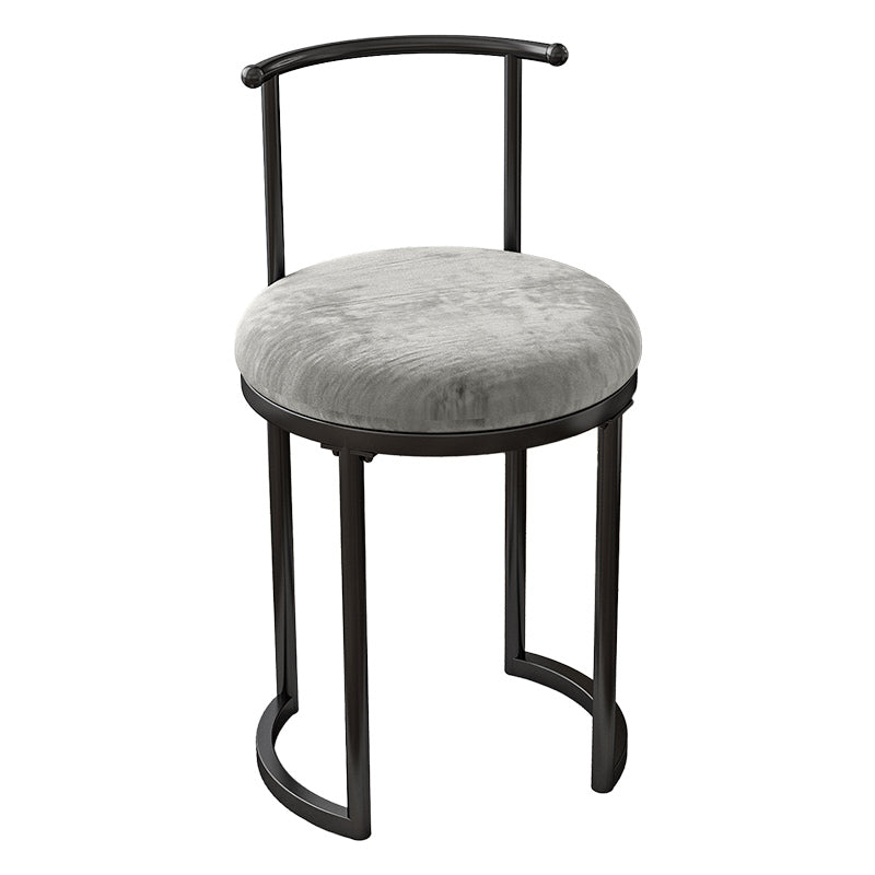 Silla de comedor tapizada de estilo escandinavo, silla lateral de comedor sin brazos con respaldo abierto