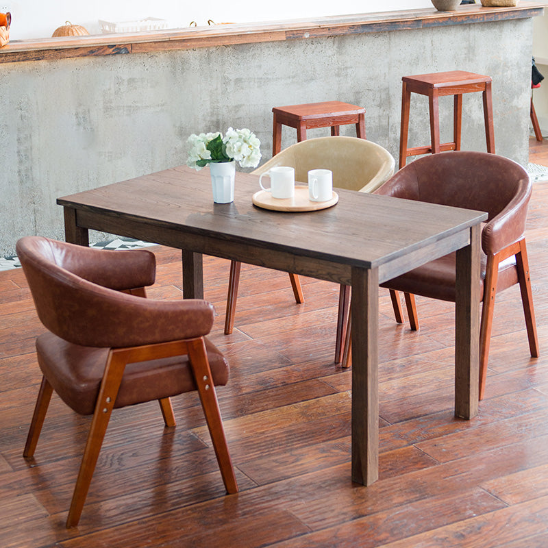 Sillón de comedor moderno tapizado con patas de madera (juego de 2)