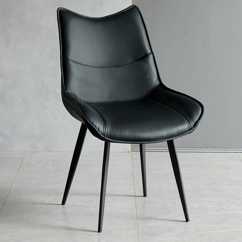 Silla de comedor estilo moderno Sillas laterales sin brazos de cocina con patas de metal