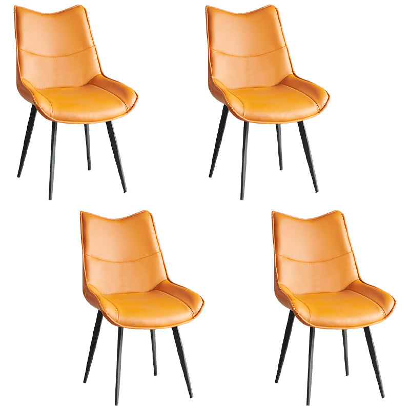 Silla de comedor estilo moderno Sillas laterales sin brazos de cocina con patas de metal