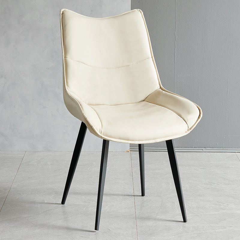 Silla de comedor estilo moderno Sillas laterales sin brazos de cocina con patas de metal