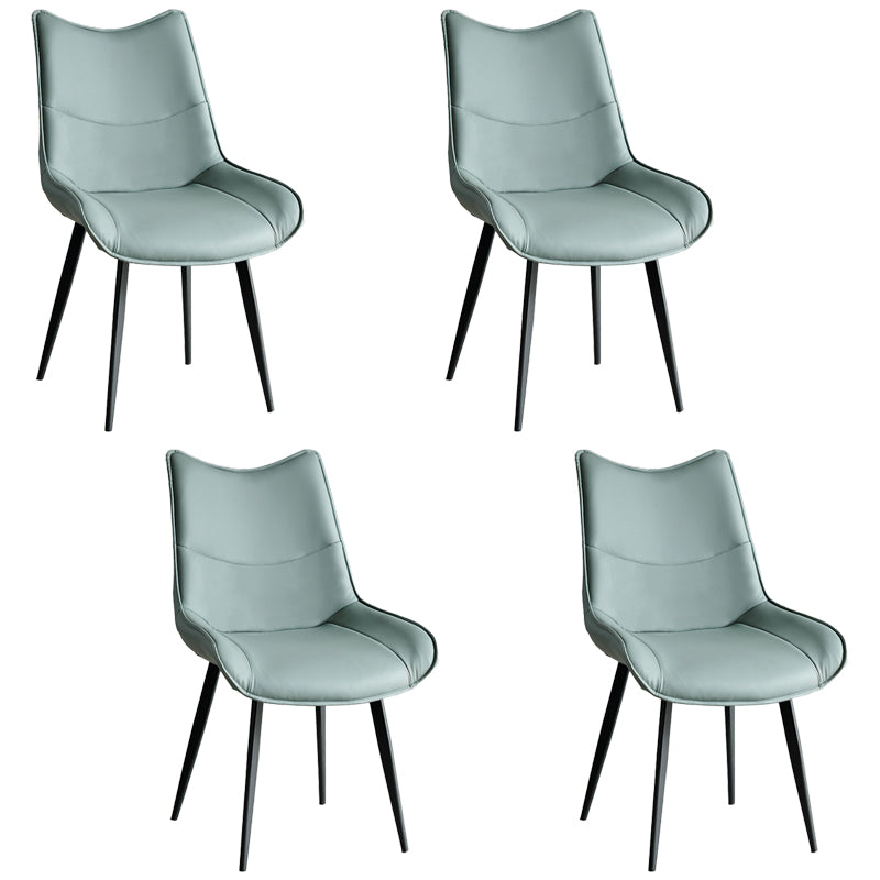 Silla de comedor estilo moderno Sillas laterales sin brazos de cocina con patas de metal