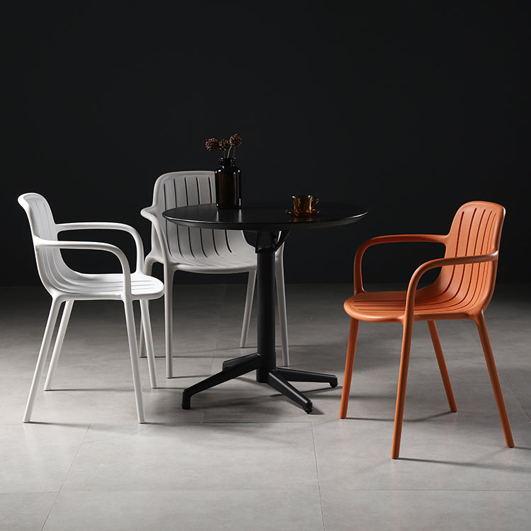 Contemporary Style Dining Chair Kitchen Dining Arm Side Chair with Plastic Legs