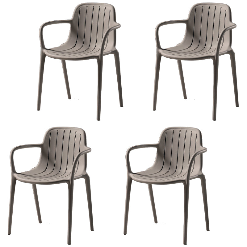 Contemporary Style Dining Chair Kitchen Dining Arm Side Chair with Plastic Legs