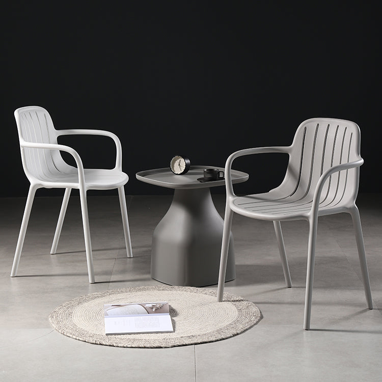 Contemporary Style Dining Chair Kitchen Dining Arm Side Chair with Plastic Legs