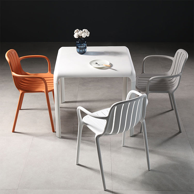 Contemporary Style Dining Chair Kitchen Dining Arm Side Chair with Plastic Legs