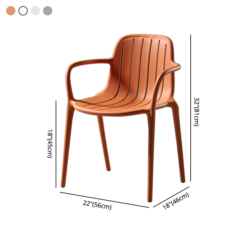 Contemporary Style Dining Chair Kitchen Dining Arm Side Chair with Plastic Legs